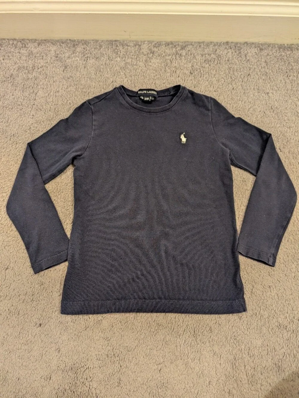 Ralph Lauren 3T Toddler Long-Sleeve Crewneck Sweater - Navy